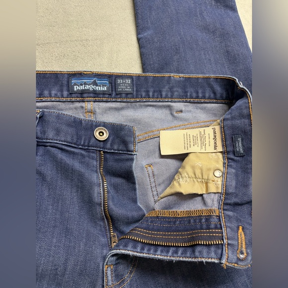 Patagonia Straight Stretch Jeans 33x32 Mens Organic Cotton Blue Denim Iron Clad - Picture 5 of 16